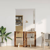 Vidaxl opvouwbaar hondenhek met standaards 2 st oud hout 120,5 cm