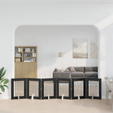 Vidaxl opvouwbaar hondenhek met standaards 6 st zwart eiken 362 cm