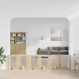 Vidaxl opvouwbaar hondenhek met standaards 6 st sonoma eiken 362 cm