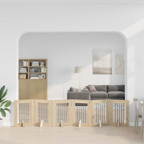 Vidaxl opvouwbaar hondenhek met standaards 6 st sonoma eiken 362 cm