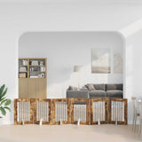 Vidaxl opvouwbaar hondenhek met standaards 6 st gerookt eiken 362 cm