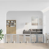 Vidaxl opvouwbaar hondenhek met standaards 6 st grijs sonoma 362 cm