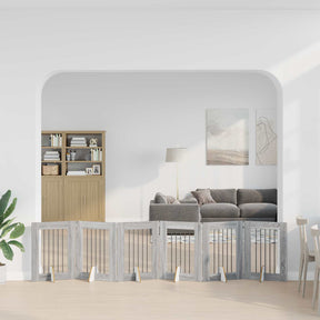 Vidaxl opvouwbaar hondenhek met standaards 6 st grijs sonoma 362 cm