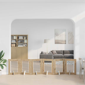 Vidaxl opvouwbaar hondenhek met standaards 6 st artisanaal eiken