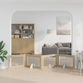 Vidaxl opvouwbaar hondenhek met standaards 4 st sonoma eiken 401 cm