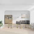 Vidaxl opvouwbaar hondenhek met standaards 6 st sonoma eiken 602 cm