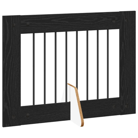 Vidaxl opvouwbaar hondenhek met standaards 6 st zwart eiken 482 cm