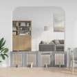 Vidaxl opvouwbaar hondenhek met standaards 4 st grijs sonoma 241 cm