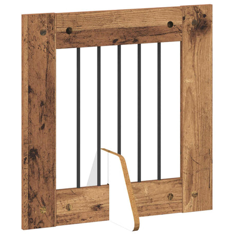 Vidaxl opvouwbaar hondenhek met standaards 4 st oud hout 241 cm