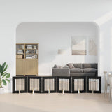 Vidaxl opvouwbaar hondenhek met standaards 6 st zwart eiken 362 cm