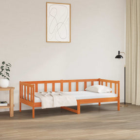 Vidaxl bedframe met hoofdeinde wasbruin 90 x 190 cm massief grenenhout