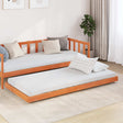 Vidaxl bedframe met wiel wasbruin 70 x 190 cm massief grenenhout