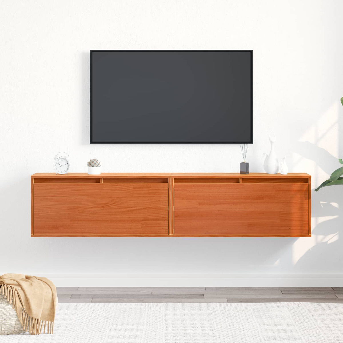 Vidaxl wandkast 2 st wasbruin 80 x 30 x 35 cm massief grenenhout