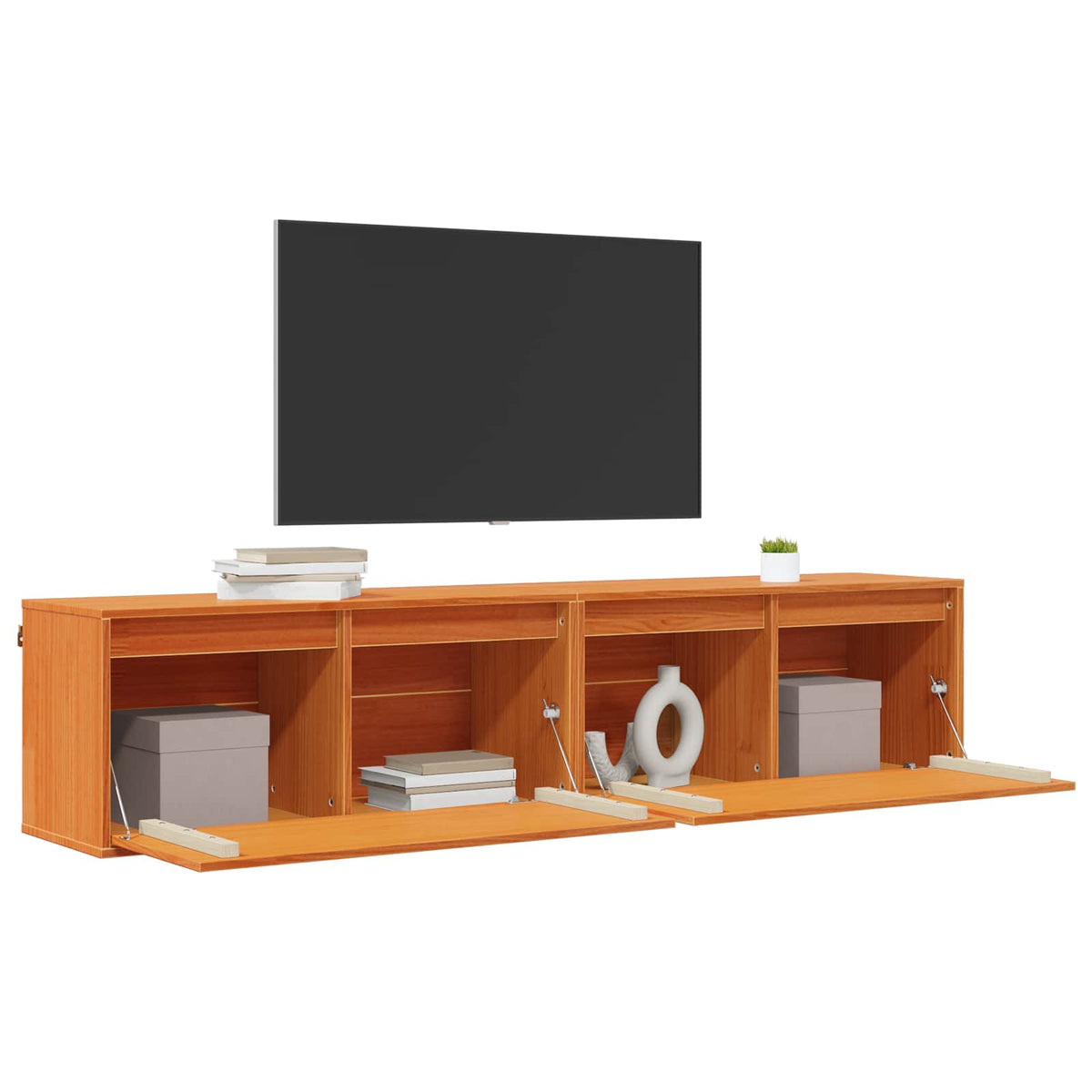 Vidaxl wandkast 2 st wasbruin 80 x 30 x 35 cm massief grenenhout