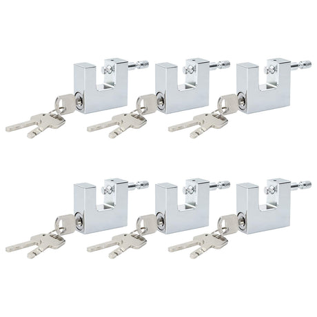 Vidaxl hangslot 6 st zilver staal