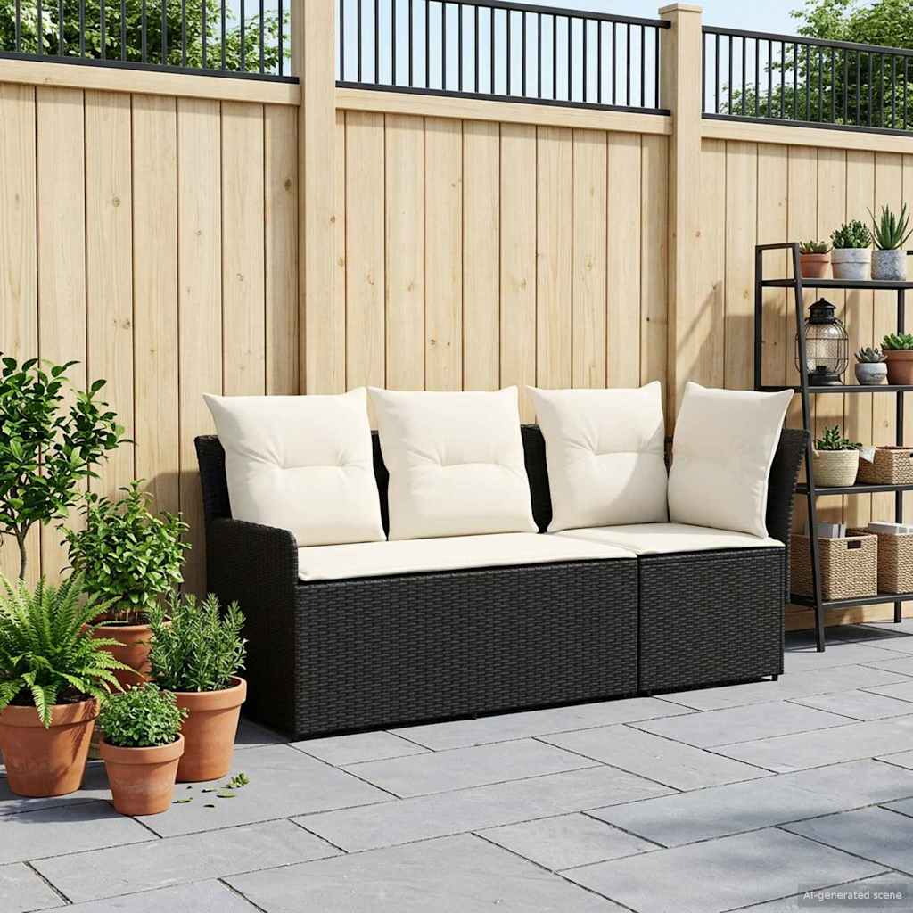 Vidaxl 2 st tuinstoel met armleuning en hoekbank pe rattan