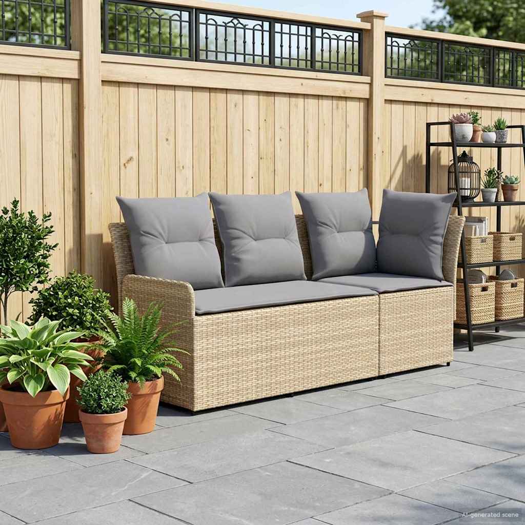 Vidaxl 2 st tuinstoel met armleuning en hoekbank pe rattan