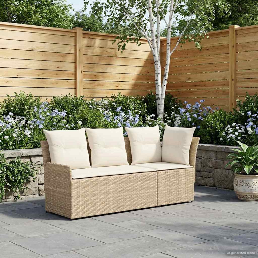 Vidaxl 2 st tuinstoel met armleuning en hoekbank pe rattan