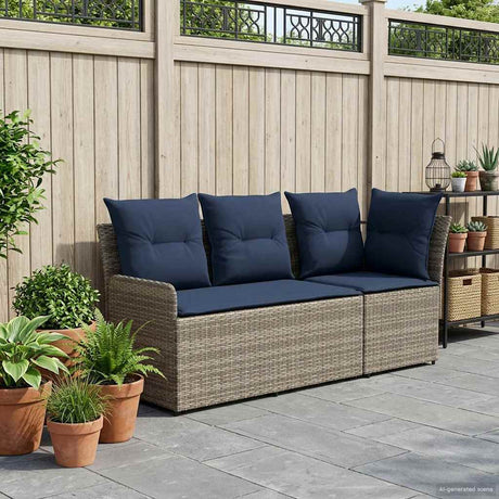 Vidaxl 2 st tuinstoel met armleuning en hoekbank pe rattan
