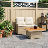 Vidaxl tuin armsteun sofa met opklaptafel 2 st 2-zits pe rattan