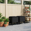 Vidaxl 2 st tuinvoetenbank pe rattan zwart
