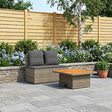 Vidaxl 2 stuk tuin middelste sofa met uitschuiftafel poly rattan