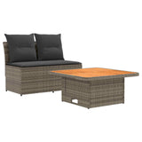 Vidaxl 2 stuk tuin middelste sofa met uitschuiftafel poly rattan