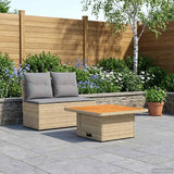 Vidaxl 2 stuk tuin middelste sofa met uitschuiftafel poly rattan