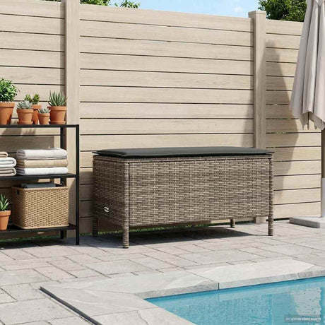 Vidaxl tuinvoetenbank grijs en donkergrijs 80 x 38 x 45 cm pe rattan