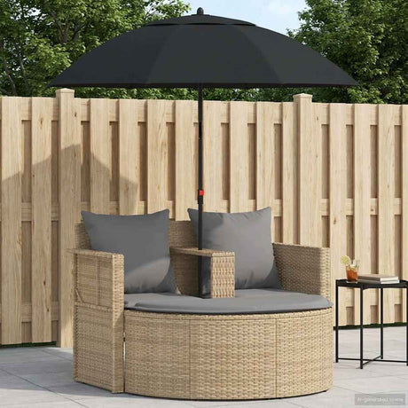 Vidaxl tuinbankstel 8 st poly rattan beige en licht grijs