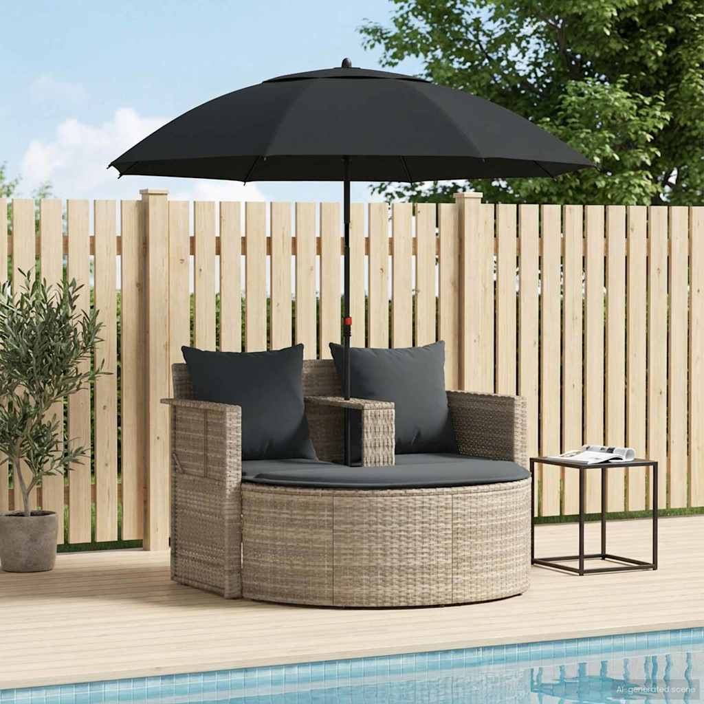Vidaxl tuinbankstel 8 st poly rattan licht grijs en donker grijs