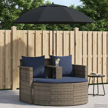 Vidaxl tuinbank 8 st poly rattan grijs en marineblauw