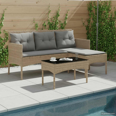 Vidaxl tuinbankenset 2 st poly rattan