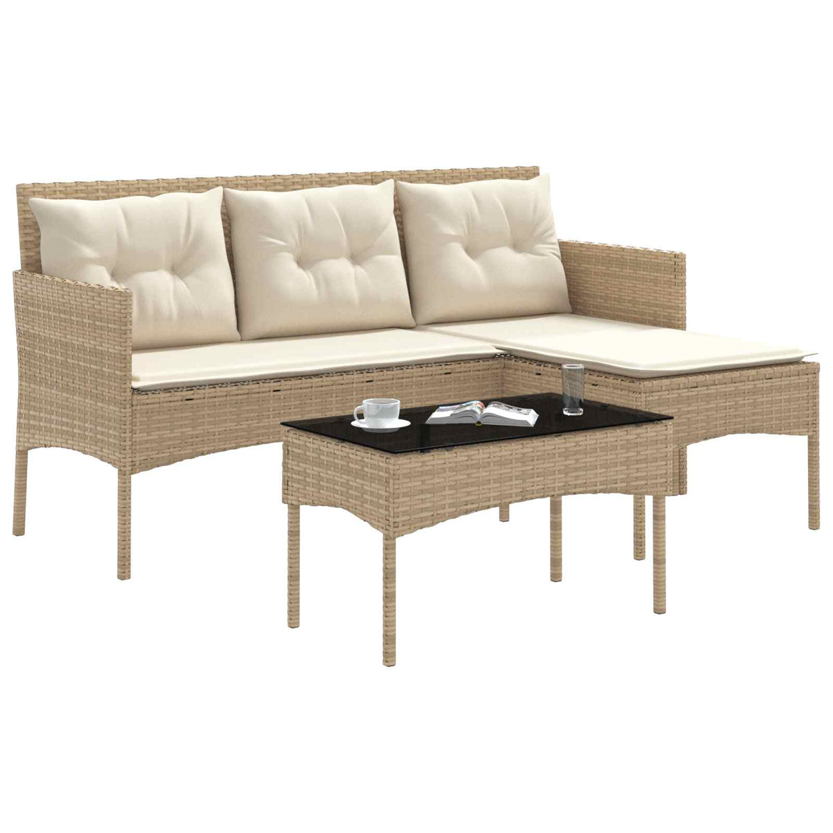 Vidaxl tuinbankenset 2 st poly rattan