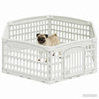 Vidaxl 6 panelen hondenspeelpen 122 x 106,5 x 40 cm kunststof wit