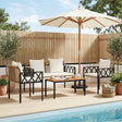 Vidaxl tuinmeubelset 4 st bruin en crème wit poly rattan