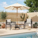 Vidaxl tuinmeubelset 3 st zwart en cream wit poly rattan