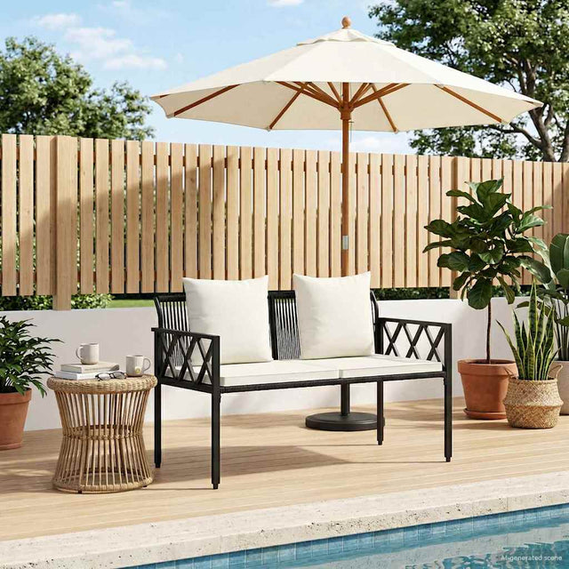 Vidaxl buitenbanken 2 -seater 116 x 56 x 75 cm poly rattan