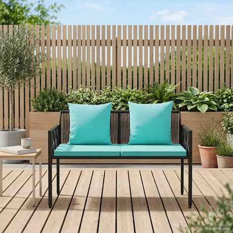 Vidaxl buitenbanken 2 -seater 116 x 56 x 75 cm poly rattan