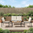 Vidaxl tuinmeubelset 4 st 4-zits crèmewit poly rattan