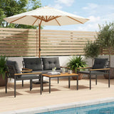 Vidaxl tuinmeubelset 4 st 4-zits donkergrijs poly rattan