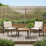 Vidaxl tuinmeubelset 3 st 2-zits crèmewit poly rattan