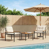 Vidaxl tuinmeubelset 3 st 2-zits crèmewit poly rattan