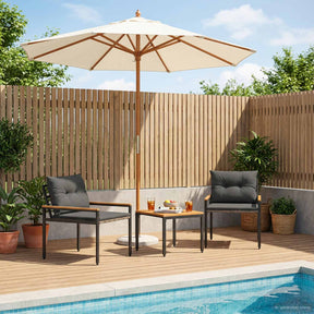 Vidaxl tuinmeubelset 3 st 2-zits donkergrijs poly rattan