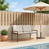 Vidaxl tuinbank 2 -seater 116 x 67,5 x 72 cm poly rattan crèmewit