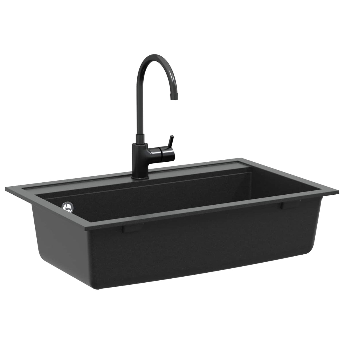 Vidaxl wasbak graniet 795 x 505 mm zwart