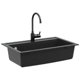 Vidaxl wasbak graniet 795 x 505 mm zwart