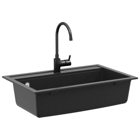 Vidaxl wasbak graniet 795 x 505 mm zwart