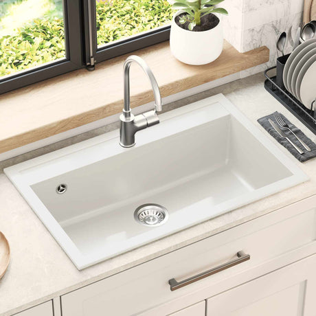 Vidaxl wasbak graniet 795 x 505 mm wit