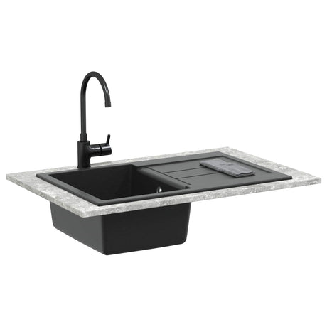 Vidaxl wasbak zwart 780 x 500 mm 80% kwarts en 20% hars